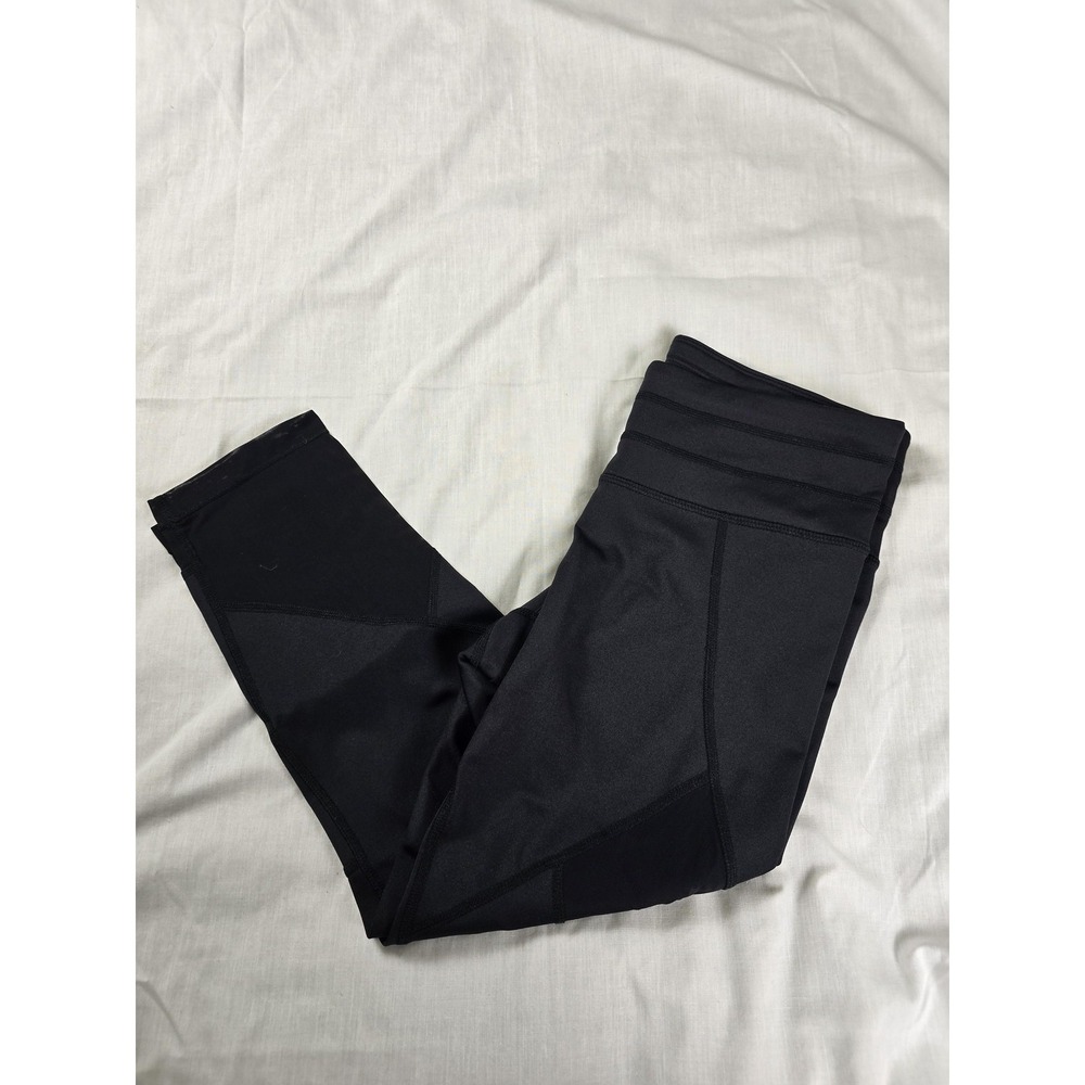 Athleta Leggings Womens XS Black Capri Mesh Pocket Running Yoga Gym Athletic